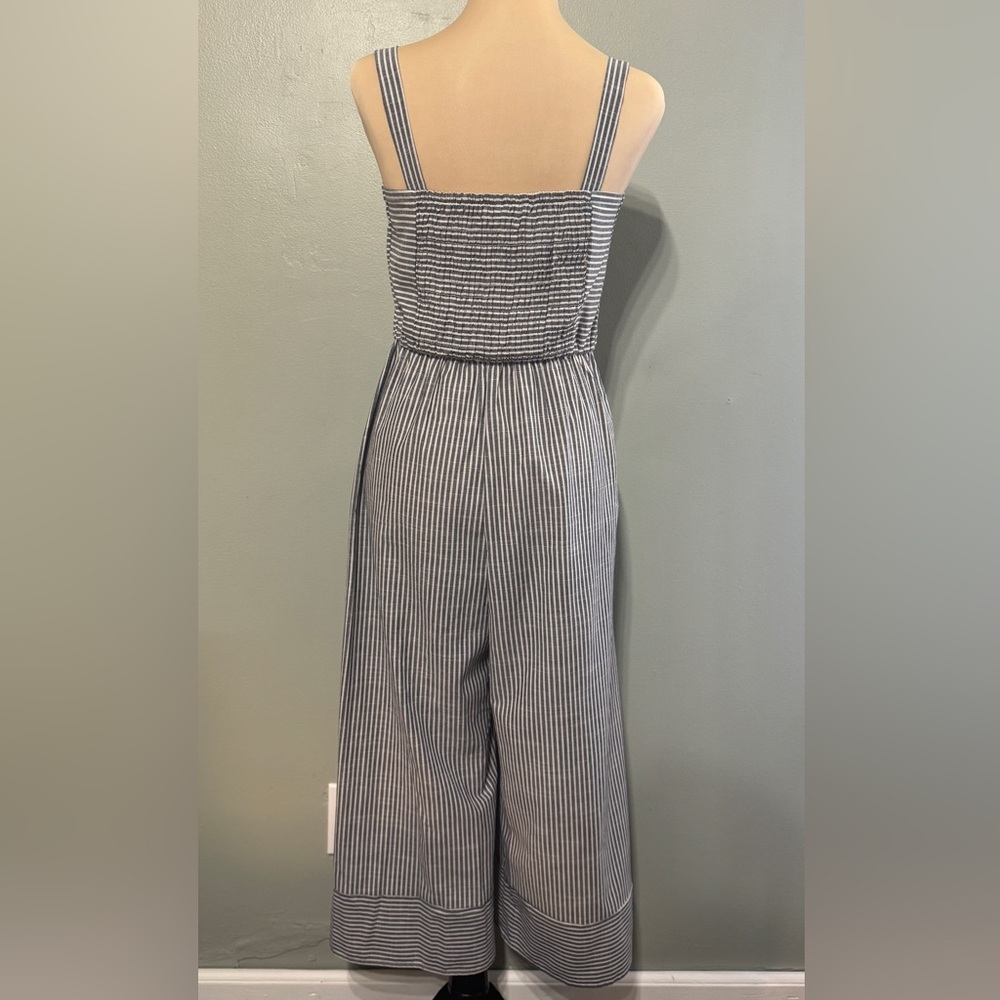 NEW Speechless Wide Leg Navy & White Striped Cropped Romper Jumper - Picture 4 of 12